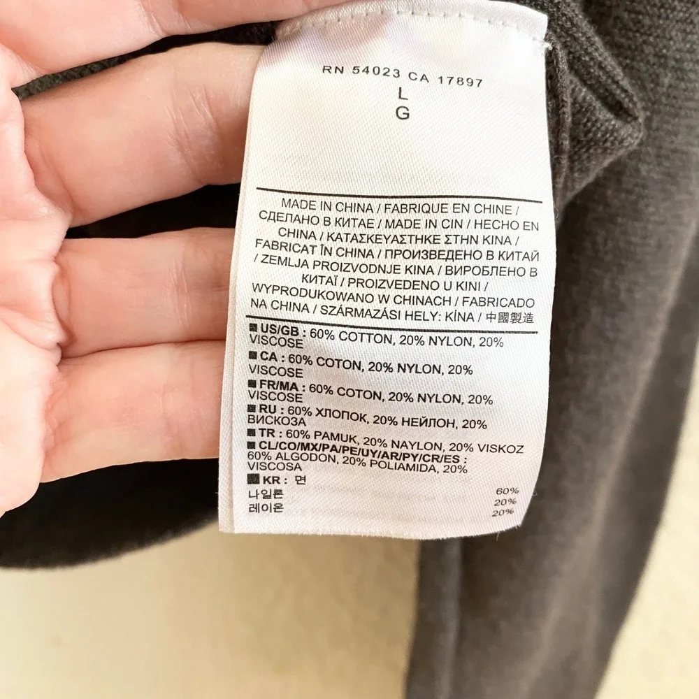 Banana Republic Men's Charcoal Gray Quarter Zip Sweater L Cotton Nylon Blend‎